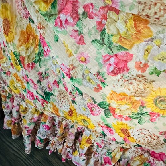 Mac Duggal 9174 Long Formal Multicolored Floral Print Chiffon Gown Dress Size 10 - Picture 5 of 16